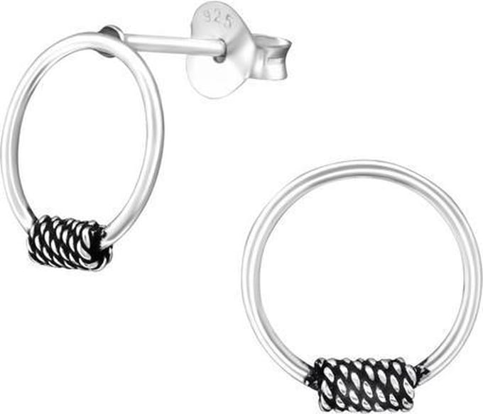 Montebello Oorbellen Besa - 925 Zilver E-Coating - Bali - ∅10mm