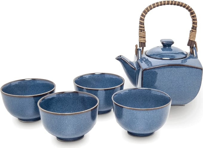 THEESET JAPANS BLAUW O/8,5CM|H5,2CM|600ML|5PCS