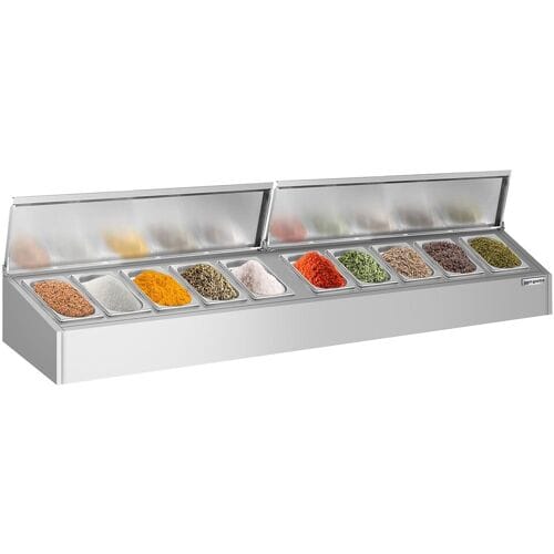 GGM Gastro RVS kruidenrek - 10x GN 1/4 zilver