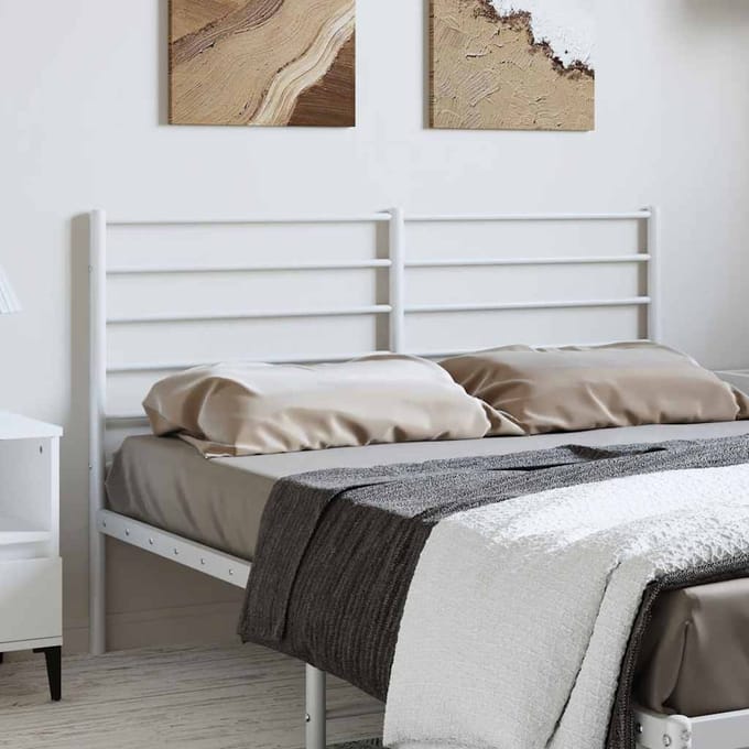 vidaXL - Vervangend - hoofdbord - metaal - wit - 135 - cm