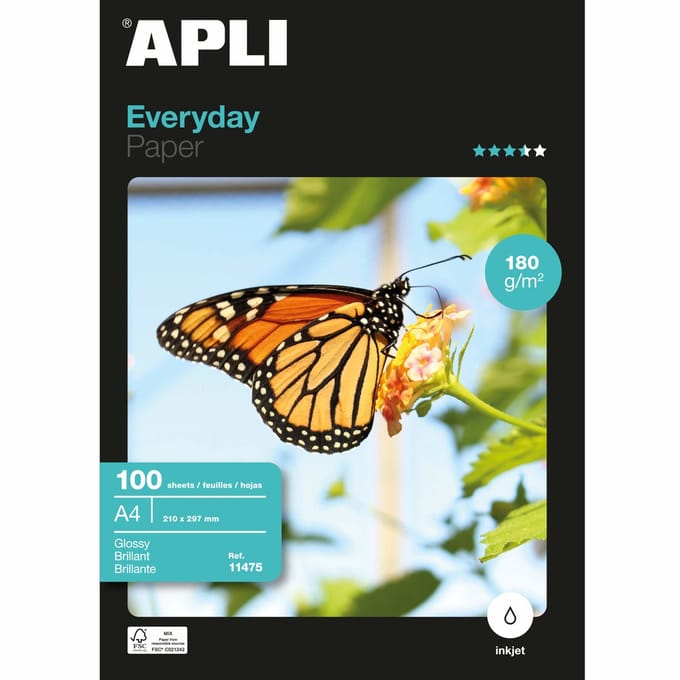 Glanzend Fotopapier Apli Everyday A4 100 Lakens