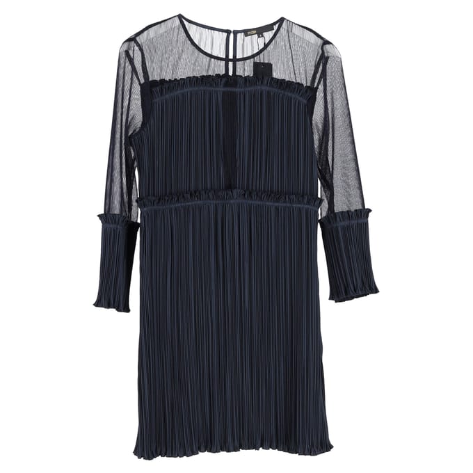 Maje Ritzy geplooide mini-jurk in marineblauw polyester