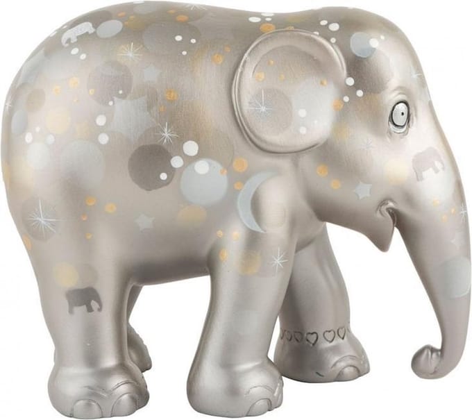 Sparkling Celebration Silver 15cm Handgemaakt Olifantenstandbeeld