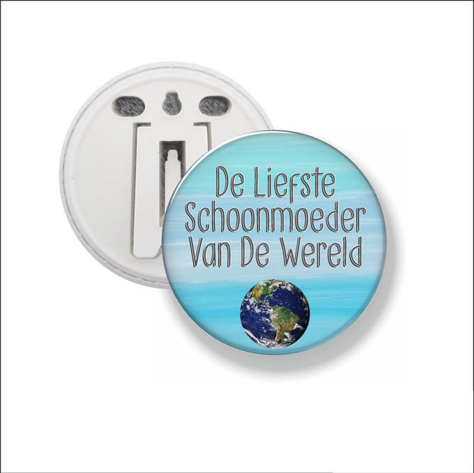 Button Met Clip 58 MM - De Liefste Schoonmoeder Van De Wereld