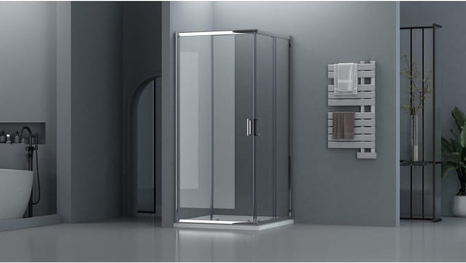 FugaFlow Efficiente Vetro Douchecabine - 80x80cm - vierkant - chroom