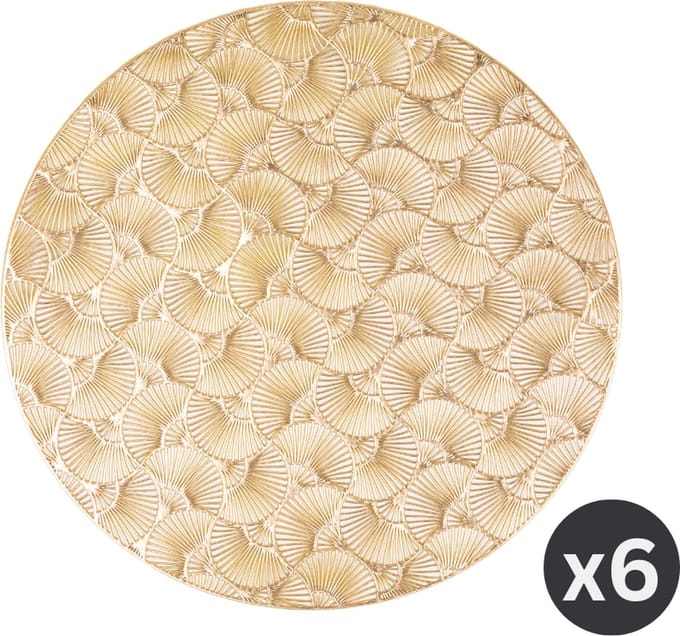 Placemat CAPELINNI rond, SET/6, dia 38 cm, goud