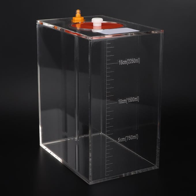 Transparant Acryl Doseerpomp Winkel Reservoir Vat Titratietank Aquarium 2.5L white