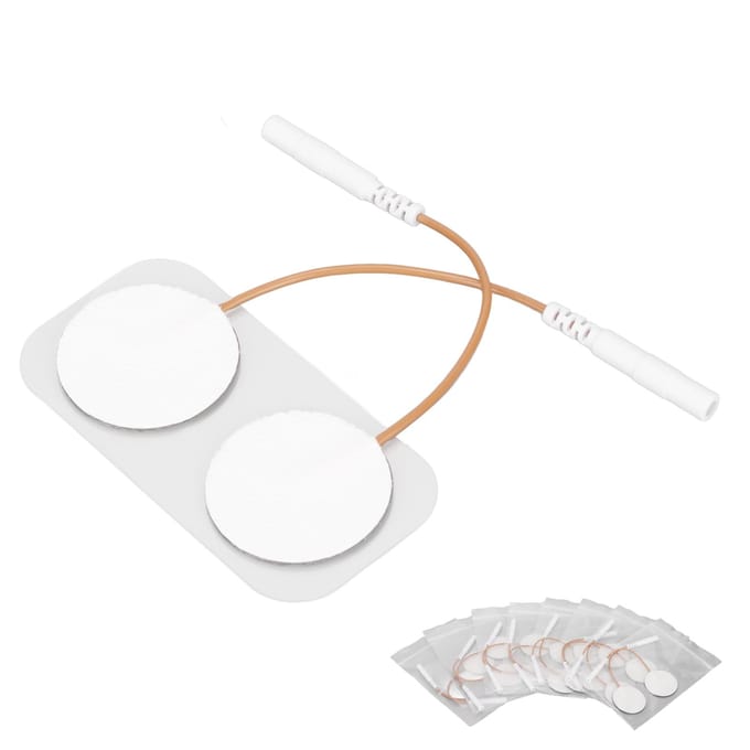 16 stuks Elektrode Patch Zelfklevend Herbruikbaar Vervanging Ronde Elektrode Pad voor TENS Machine 1.2 white