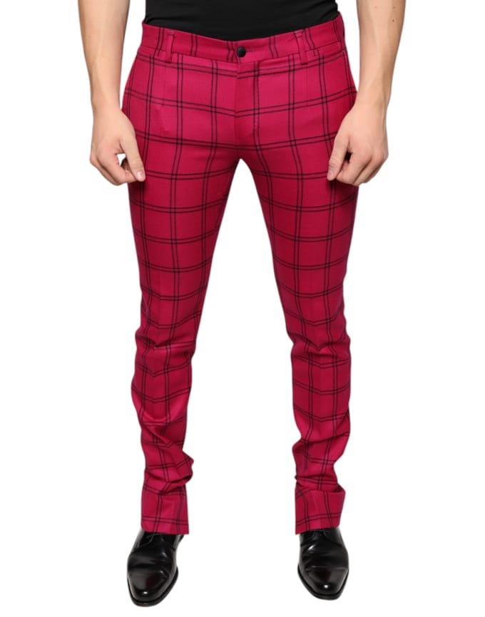 Roze Geruite Broek Pt0776