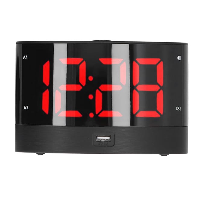Digitale Wekker USB Opladen Wekker met 3 Vibratiemodi en 2 Tijdmodi black