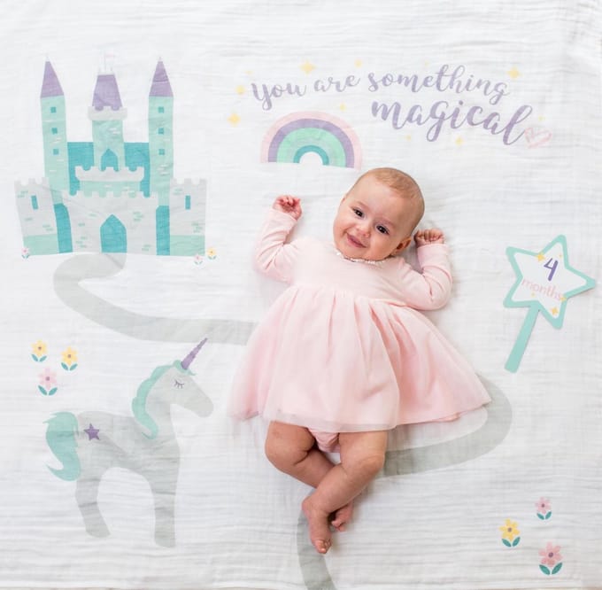 Lulujo Baby's First Year - swaddle & cards - Something Magical