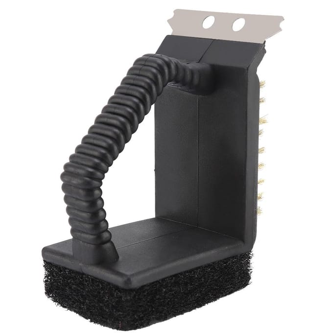 BBQ Cleaner Multifunctioneel 3-in-1 Duurzame Roestvrij Staal Barbecue Oven Reinigingsborstel black