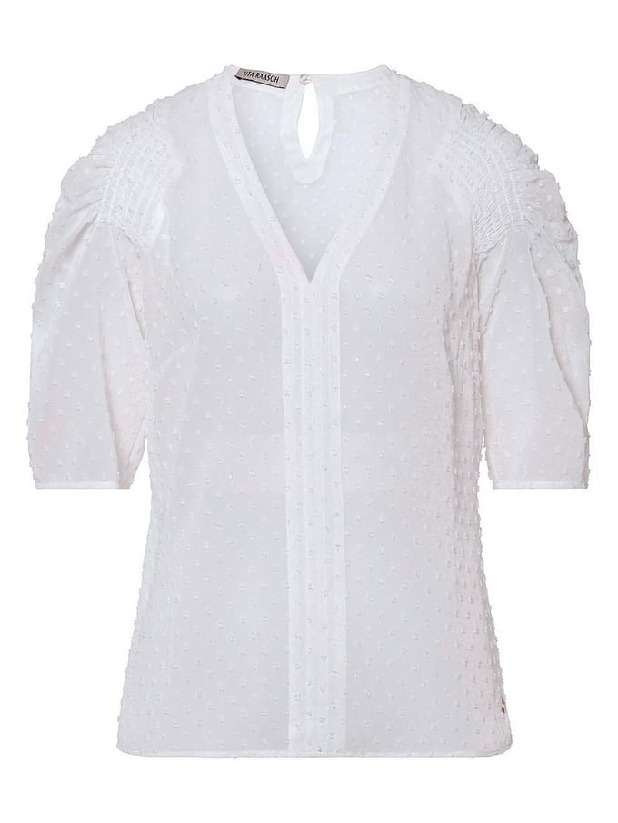 Blouse 1/2 mouwen Van Uta Raasch wit