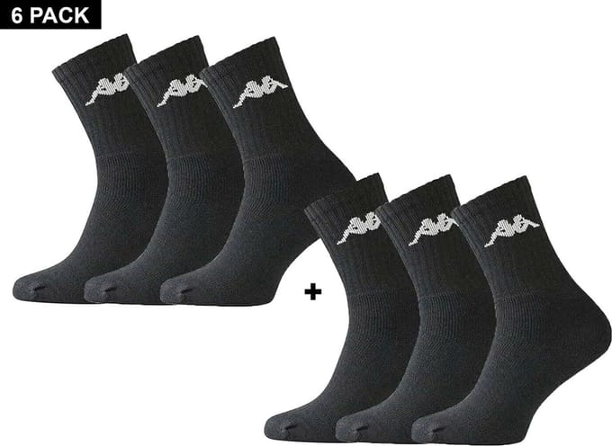Kappa - Trisper Tennis Sock 6 pack - Sokken 6-Pack - 35 - 38 - Zwart