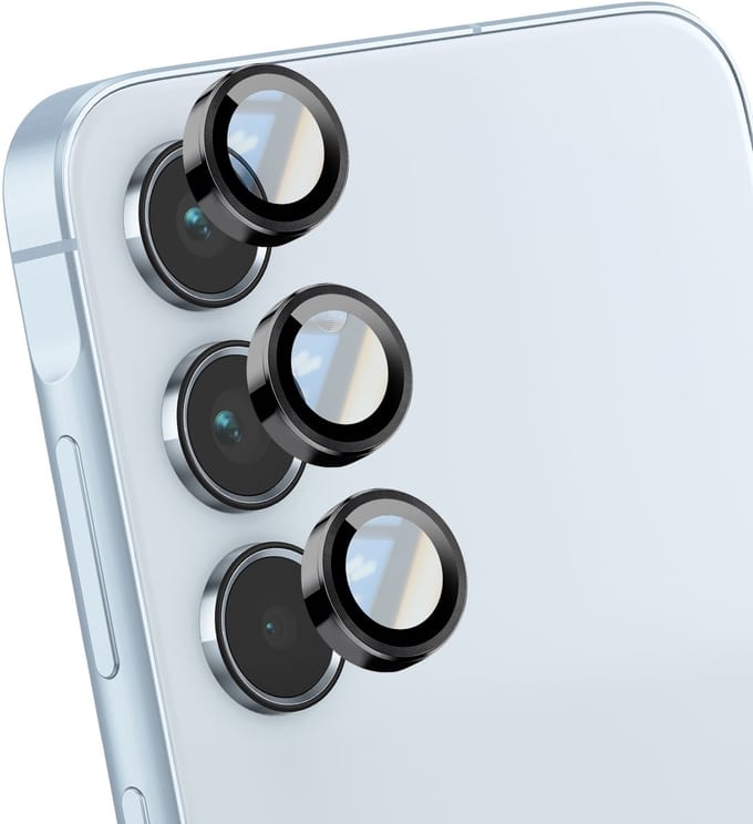 Blue Star, Lens Protector Geschikt Voor Galaxy A55 Applicator, Zwart / Transparant
