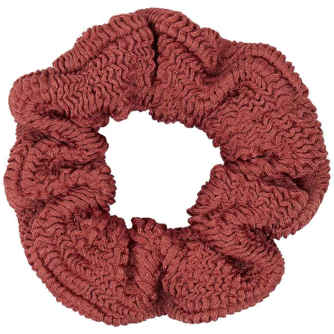 Hunza G Original Crinkle™ Scrunchie In Metallic Rosewood
