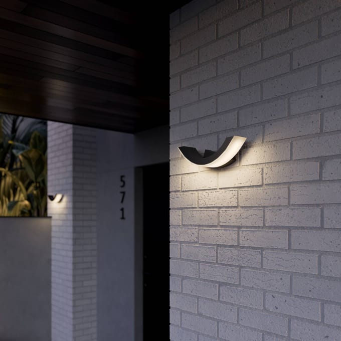 Lucande LED buiten wandlamp Half, 30 cm, antraciet, IP54