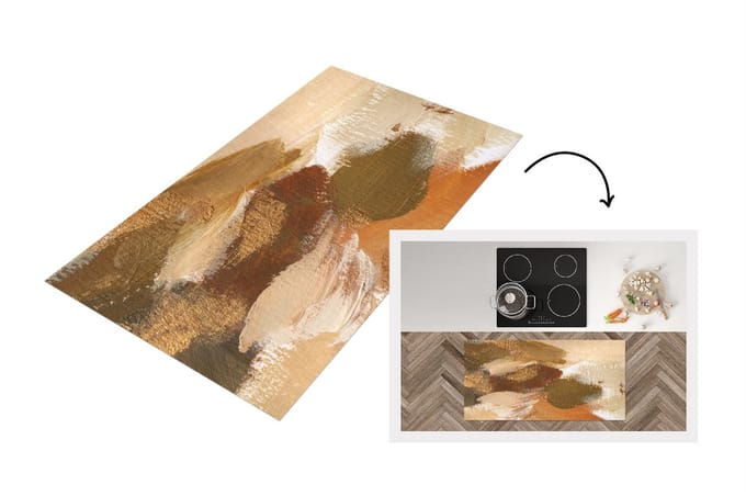 Keukenloper - Loper keuken - Verf - Herfst - Bruin - 120x60 cm - Keukenloper vinyl