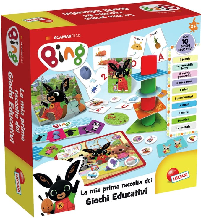 Lisciani Educatief 6 in 1 Leerzaam Bing bordspel - Puzzel - Memory - Speelgoed