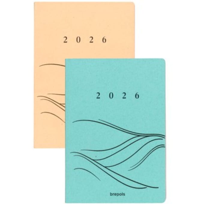 Brepols agenda 2026 essential motion, 1 week per 2 pagina's, assorti