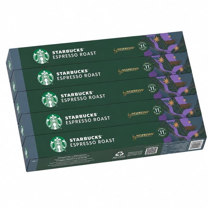 Starbucks Espresso Roast - Multipack - 50 (5x10) Koffiecups Compatibel met Nespresso Coffee Machine