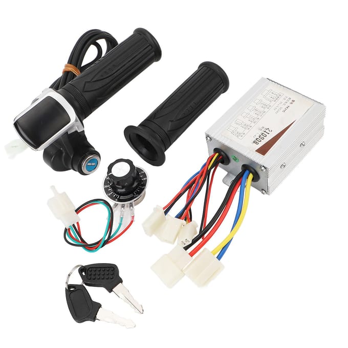 24V 500W Elektrische Fiets Controller Gashendel met Vierkant Scherm Snelheidsregelknoopschakelaar voor DIY Conversie black