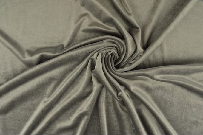 Stretch fluweel - Zilvergrijs - 1 meter - Per meter - Velvet stof