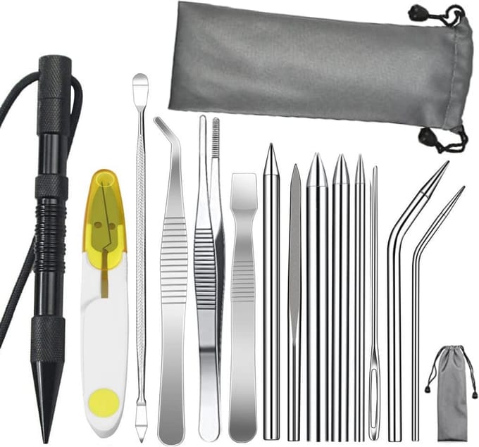14-delige Paracord Naalden Set met Marlin Spike en Smoothing Tool
