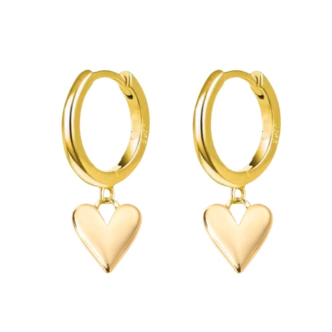 Oorringen - 14K goud plating -hartjes- Charme Bijoux