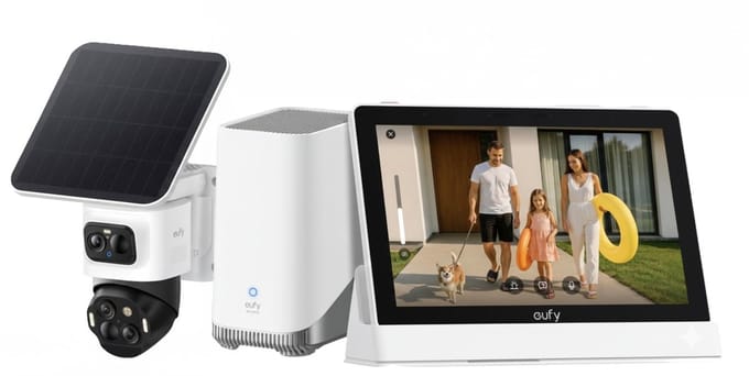 eufy Security eufyCam S4 + eufy Security HomeBase 3 S380 basissysteem + eufy E10 Smart Display-Slimme Home Hub