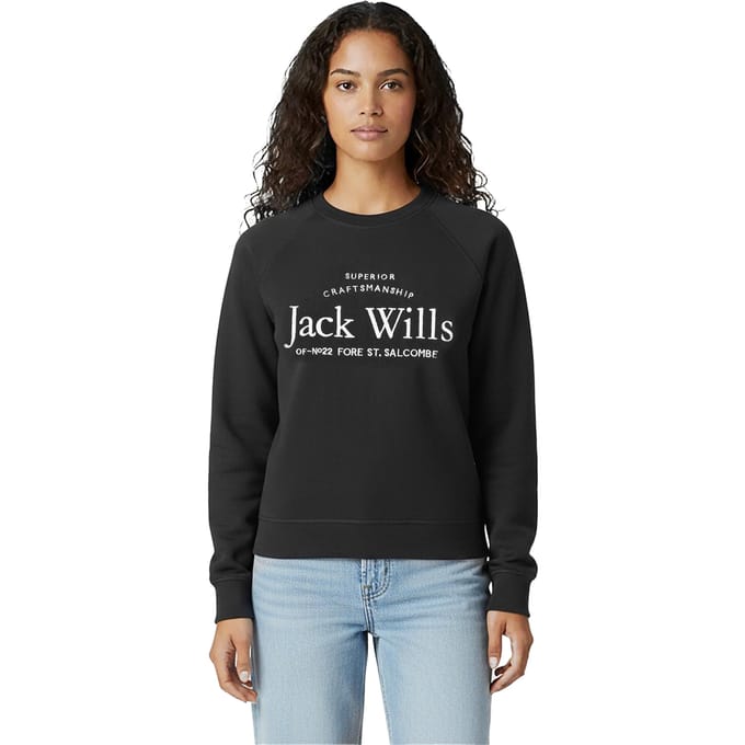 Jack Wills Dames/Dames Hunston Grafisch Sweatshirt met Ronde Hals (Zwart)