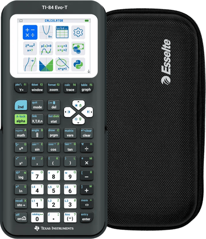 Texas Instruments TI-84 Evo-T Grafische Rekenmachine + Rekenmachine Case Zwart bundel