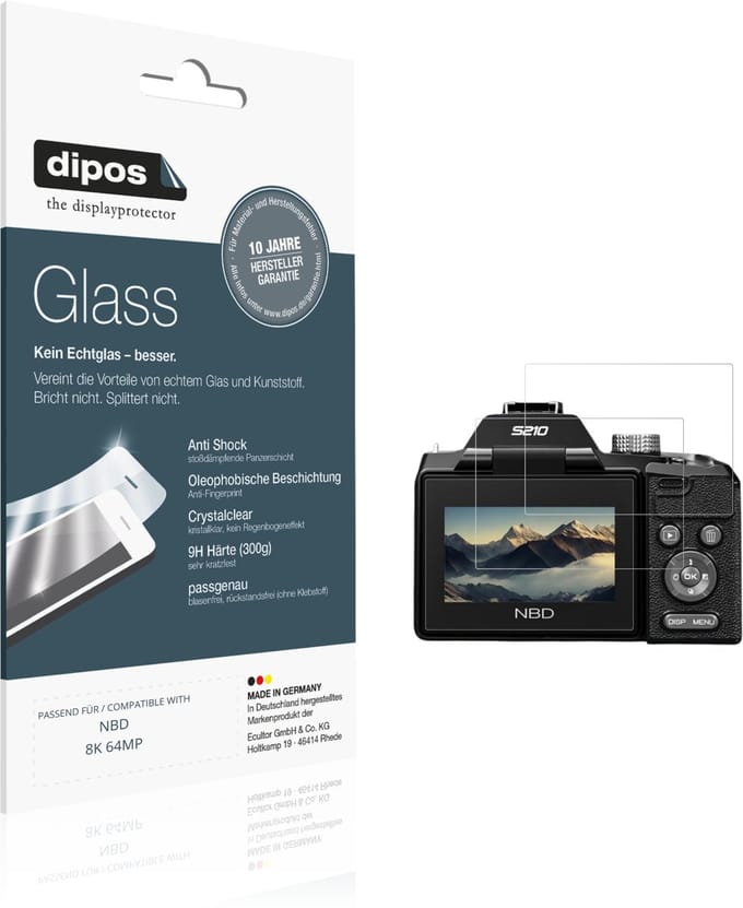 dipos – 2x Pantserfolie geschikt voor NBD 8K 64MP | 9H Screenprotector