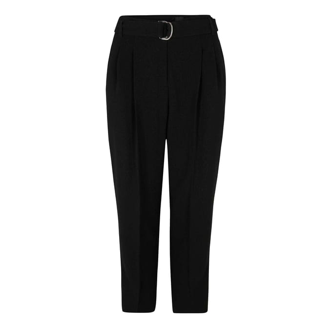 Boss Tapiah effen rechte broek voor dames (Zwart)