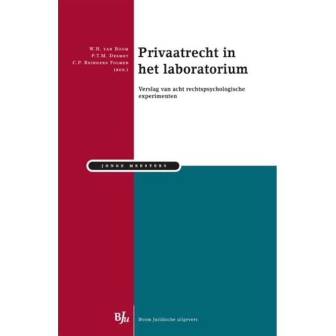Privaatrecht In Het Laboratorium - Jonge Meesters