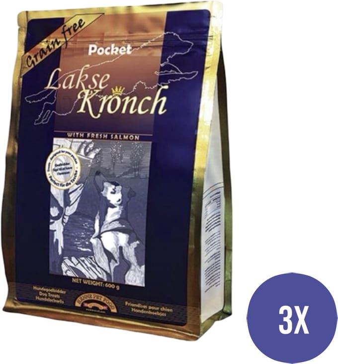 Lakse Kronch Zalmsnacks Pockets | 76% Zalm voor Honden