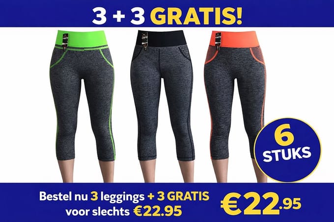 Belucci Dames Legging capri model (3pack) maat one size valt als S/M