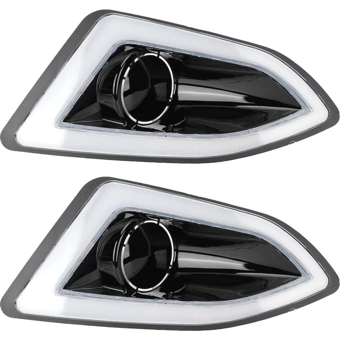 Paar LED Mistlampen Voor Links Rechts Dagrijverlichting Vervanging voor Ford Edge 2015‑2018 black
