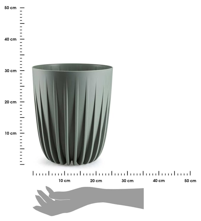 HowHomely Stripped - Bloempot - Recyclegroen - UV-bestendig