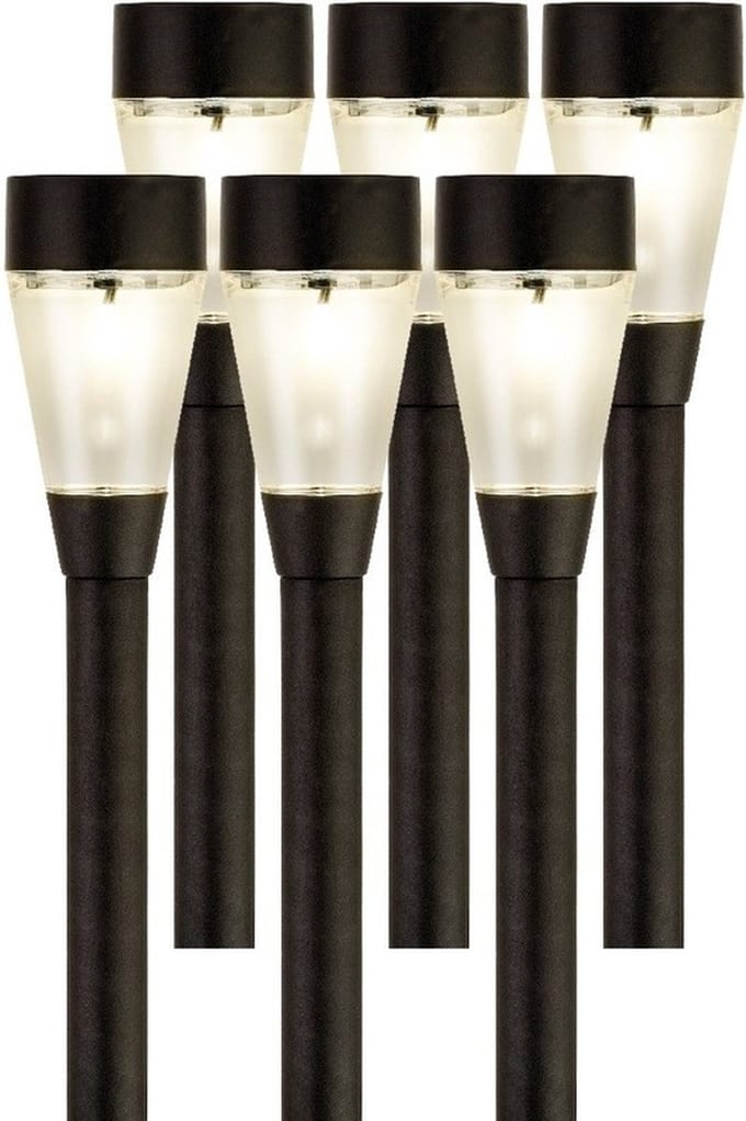 Lumineo Jive solar verlichting - 6x - buitenlamp/tuinlamp - LED - 32 cm