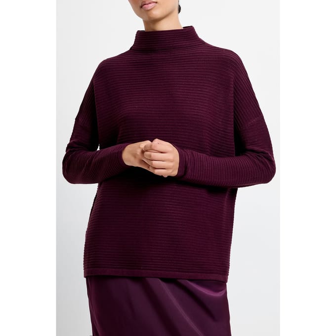 French Connection Babysoft Lena L/s High Nk Jmpr Burgundy Red Taglia: M | Maglioni a maglia Outlet | Donna | Marrone
