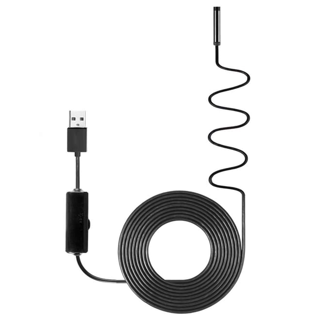 Caméra d'inspection endoscopique industrielle, 8 pièces, LED intégrées, objectif 8mm, étanche IP67, USB 5m Soft wire gray
