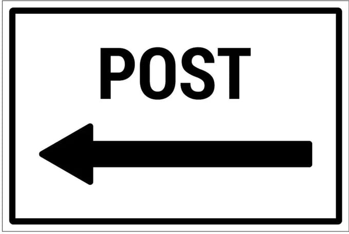 Post links bord | gecoat dibond materiaal | 60 x 40 cm