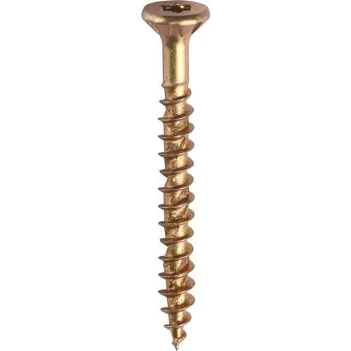 Forgefast universele schroeven platkop voldraad geel 4x60mm TX20 (100 Stuks)