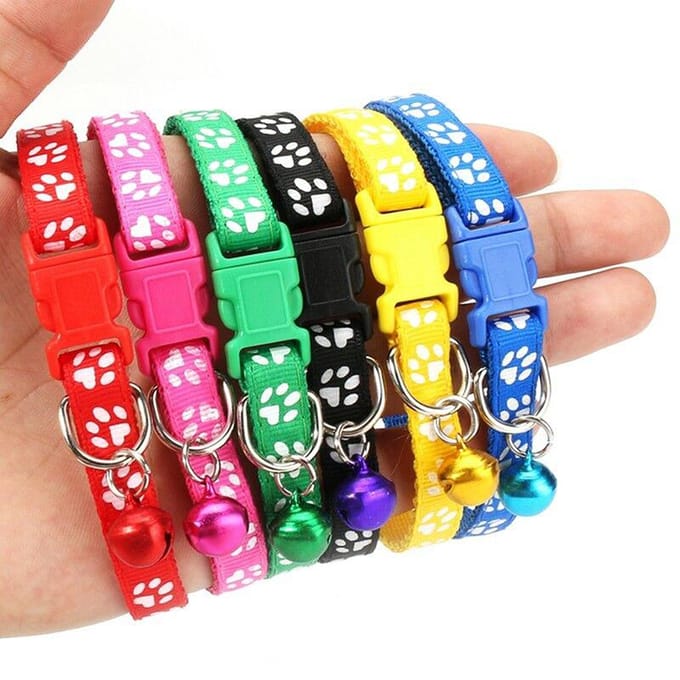 Creatieve Persoonlijkheid Enkele Voetafdruk Patch Bel Kraag Hond Kat Halsband blue