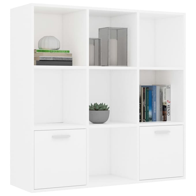 vidaXL - Boekenkast - 98x30x98 - cm - bewerkt - hout - wit