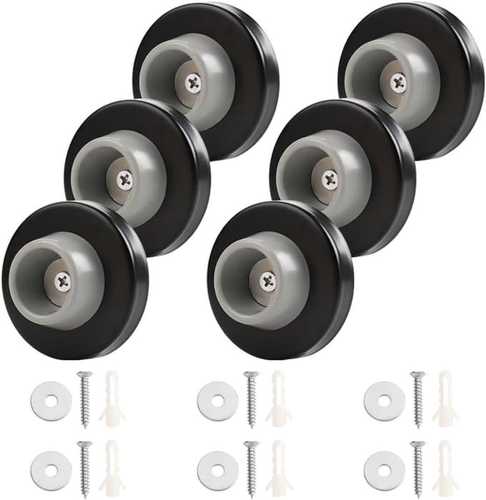 Deur Stopper Set - Muur Beschermer - Schade Voorkomen - Verstelbare Rubber - 6 Stuks - Zwart