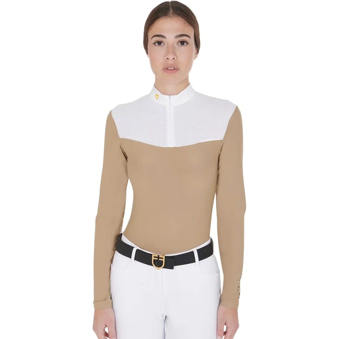 Wedstrijdrij polo met lange mouwen voor dames Equestro