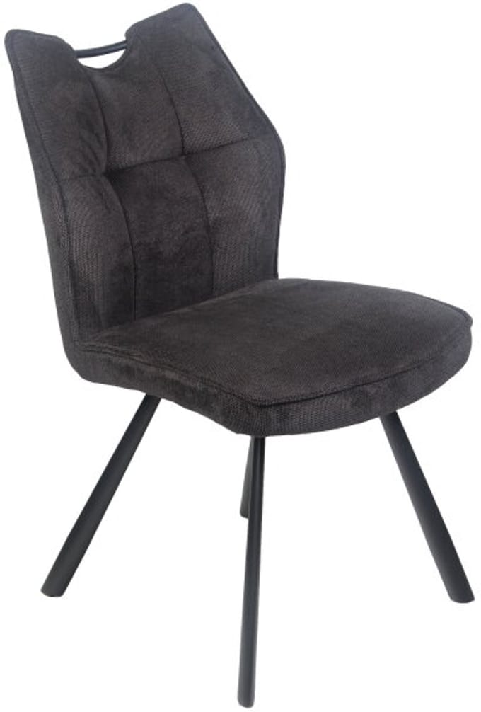 Eetkamerstoel Felien Chenille - Antraciet - eetkamerstoelen set van 2