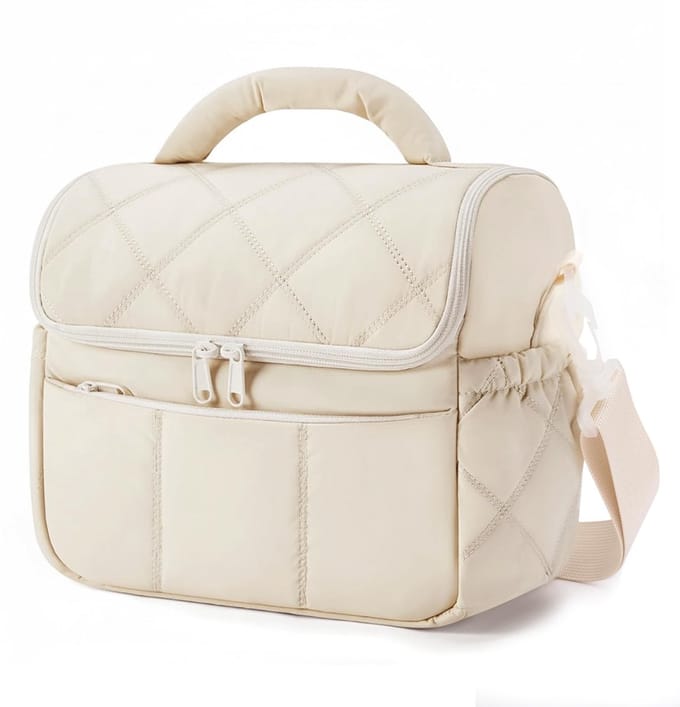 Dailygoods- Lunchtas Geïsoleerd - Gewatteerd Ontwerp - 2 Compartimenten - Lekvrij - Waterdicht - Ideaal voor Picknick - Lunchbox